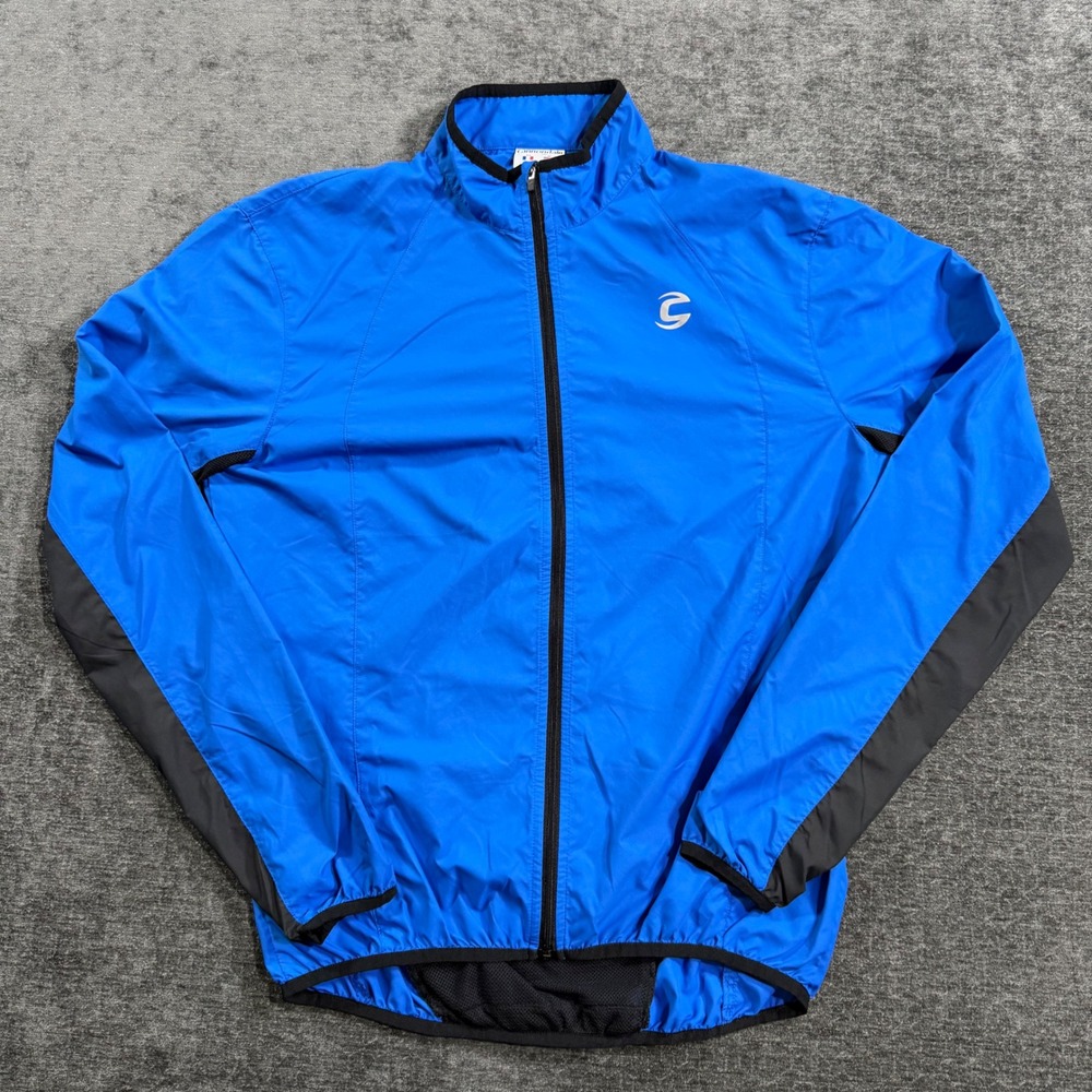 Cannondale‎ Mens Blue Cycling Windbreaker Jacket Full Zip Mesh Panels Size M